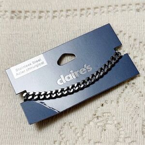 Claire’s Silver-tone Stainless Steel 6MM Curb Chain Bracelet New Adjustable
